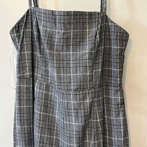 Gray/Black/White Plaid Jumpsuit, NWT, Large